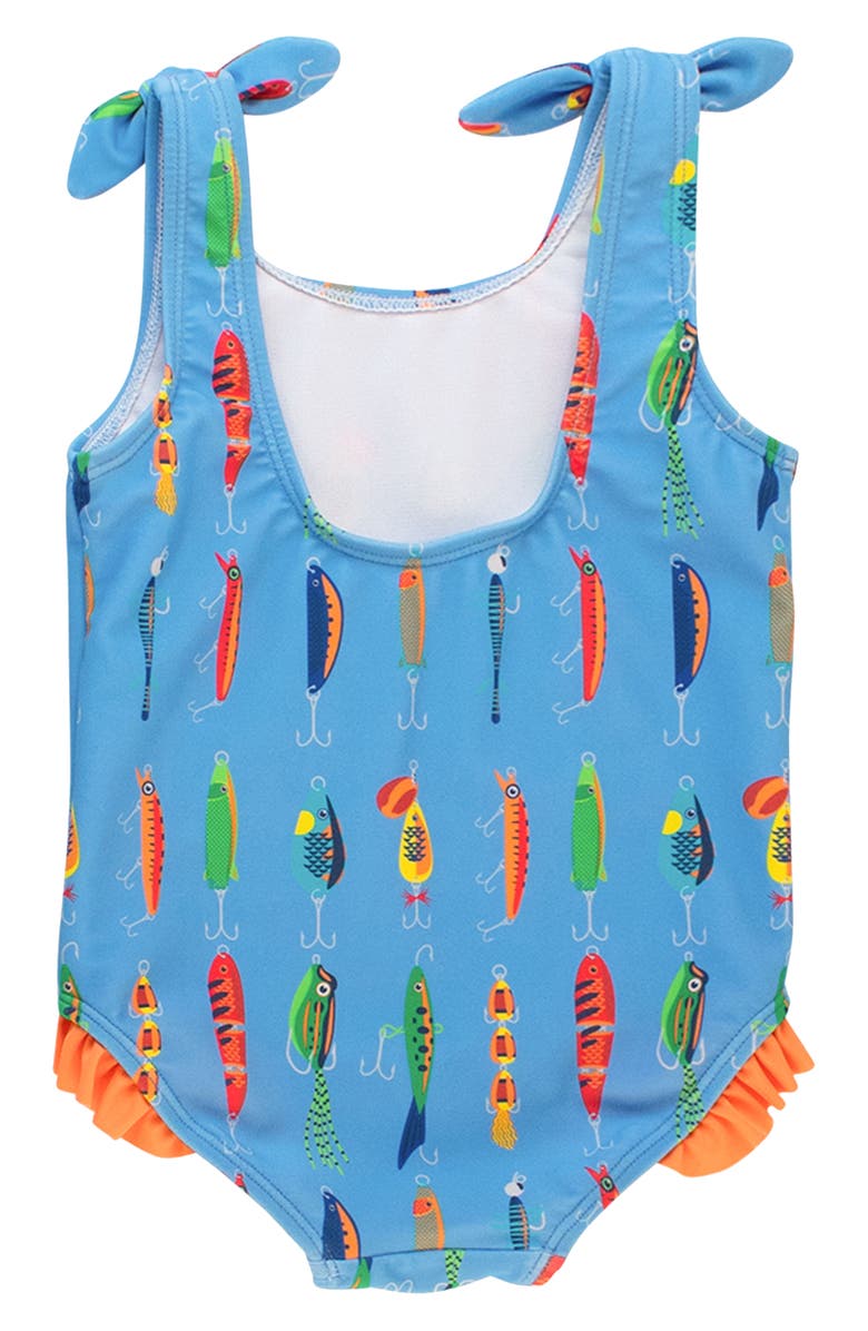 RuffleButts Gone Fishin' One-Piece Swimsuit, Alternate, color,