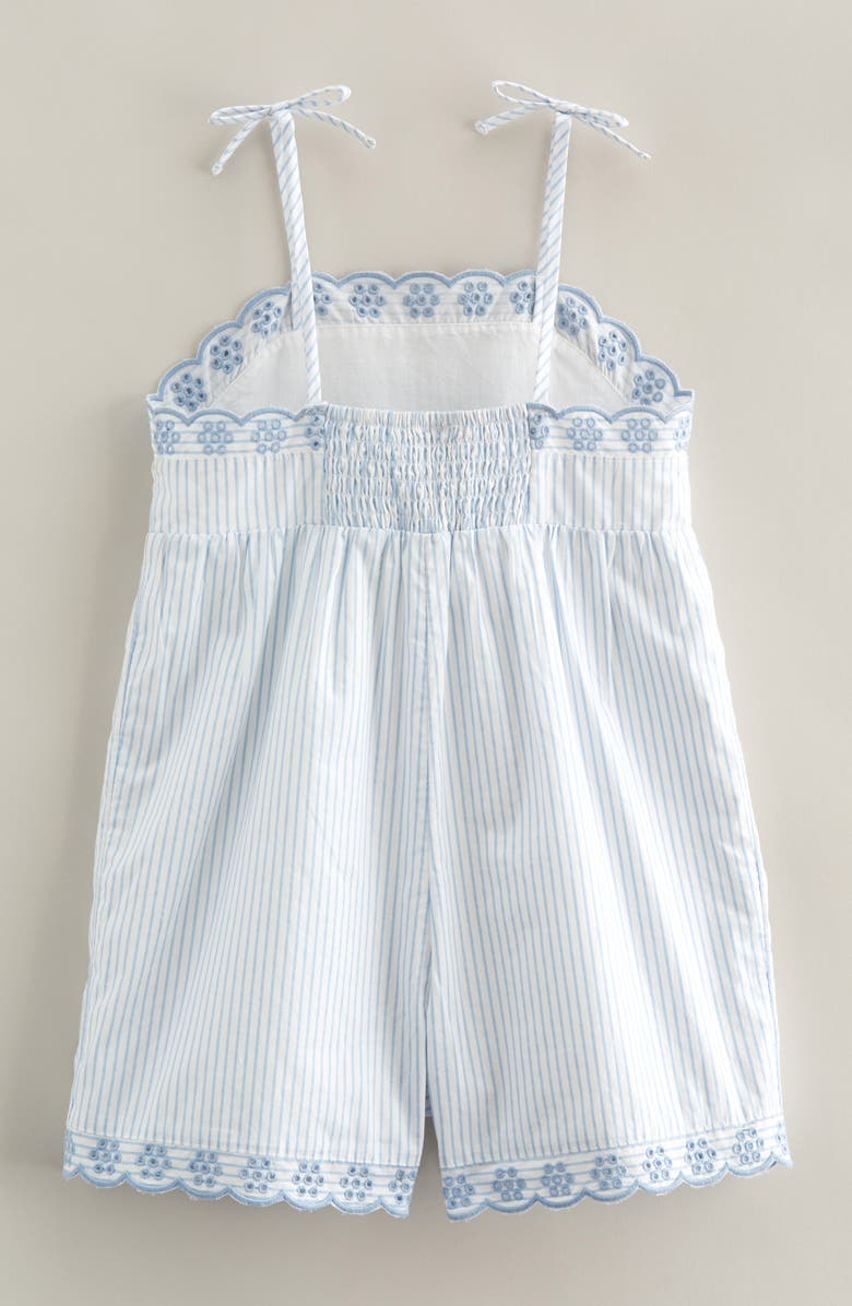 Nordstrom Scalloped Floral Short Romper, Alternate, color, White- Blue Val Stripe