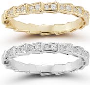 GLAZE JEWELRY Set of 2 Cubic Zirconia Serpent Stacking Rings