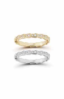 Set of 2 Cubic Zirconia Serpent Stacking Rings