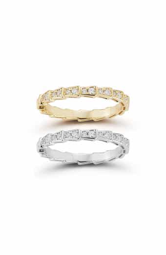 Set of 2 Cubic Zirconia Serpent Stacking Rings