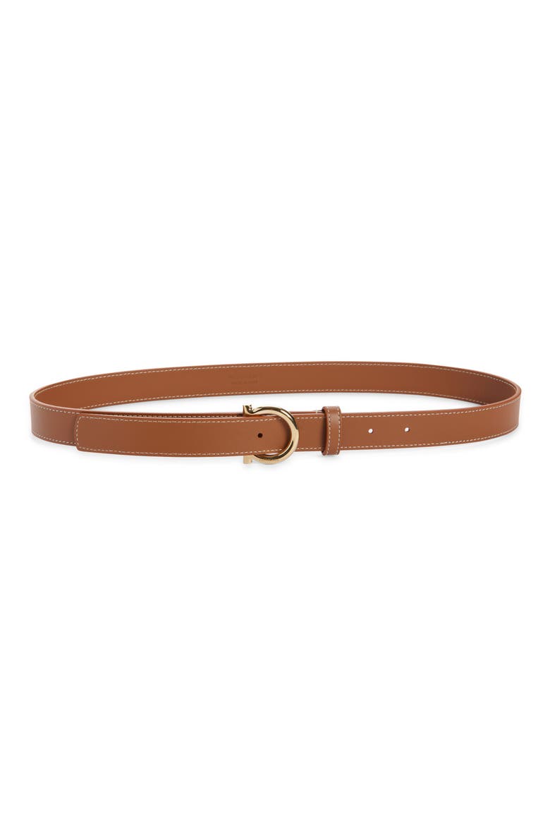 Donna Gancio Leather Belt, Main, color, NATURALE RESORT