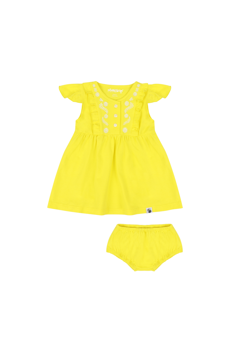 Mixed Up Clothing Baby Vestito Dress Set, Main, color, Blazing Yellow
