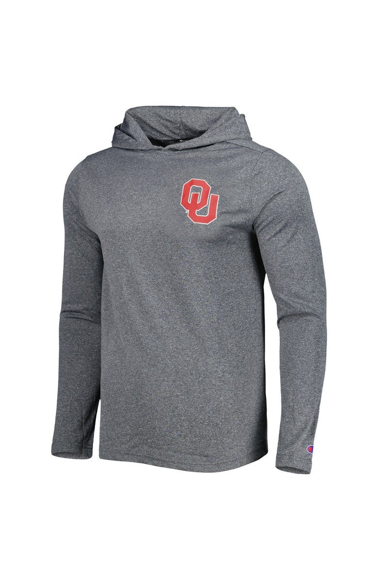 KNIGHTS APPAREL Men's Champion Gray Oklahoma Sooners Hoodie Long Sleeve T-Shirt, Alternate, color, Gray