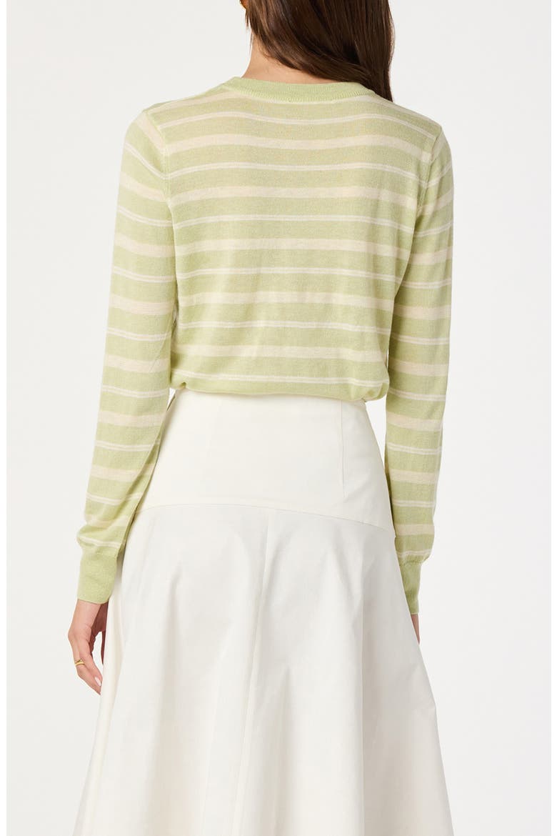 Stripe Crewneck Sweater, Alternate, color, GREEN STRIPE
