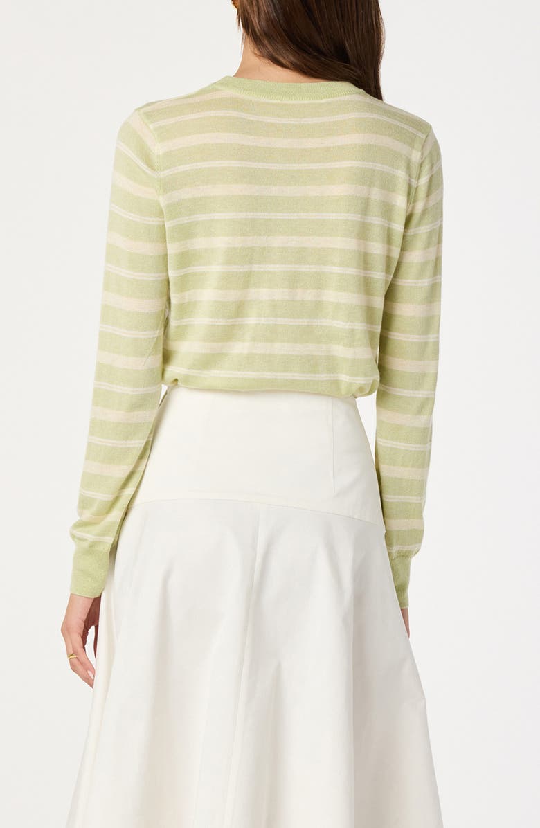 ASTR the Label Stripe Crewneck Sweater, Alternate, color, Green Stripe