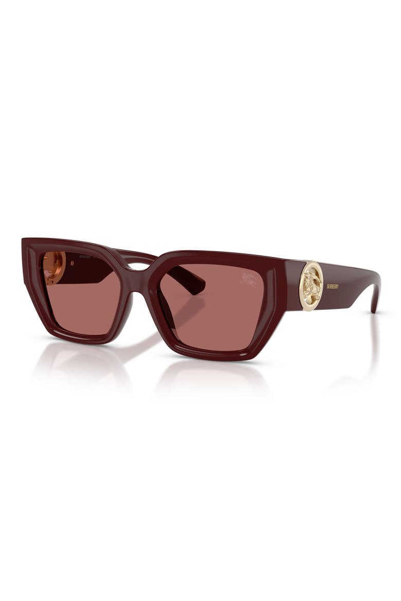 53mm Square Sunglasses, Alternate, color, BORDEAUX / DARK VIOLET