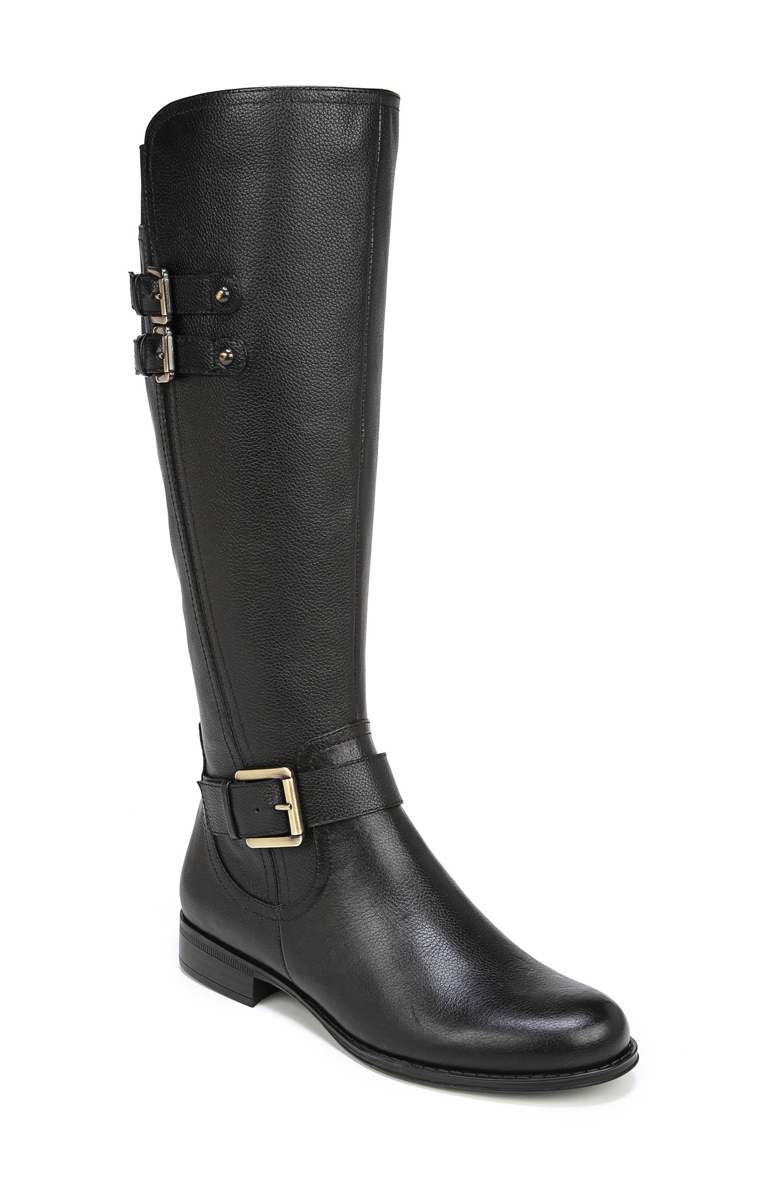 Naturalizer Jessie Knee High Riding Boot, Main, color, Black Leather