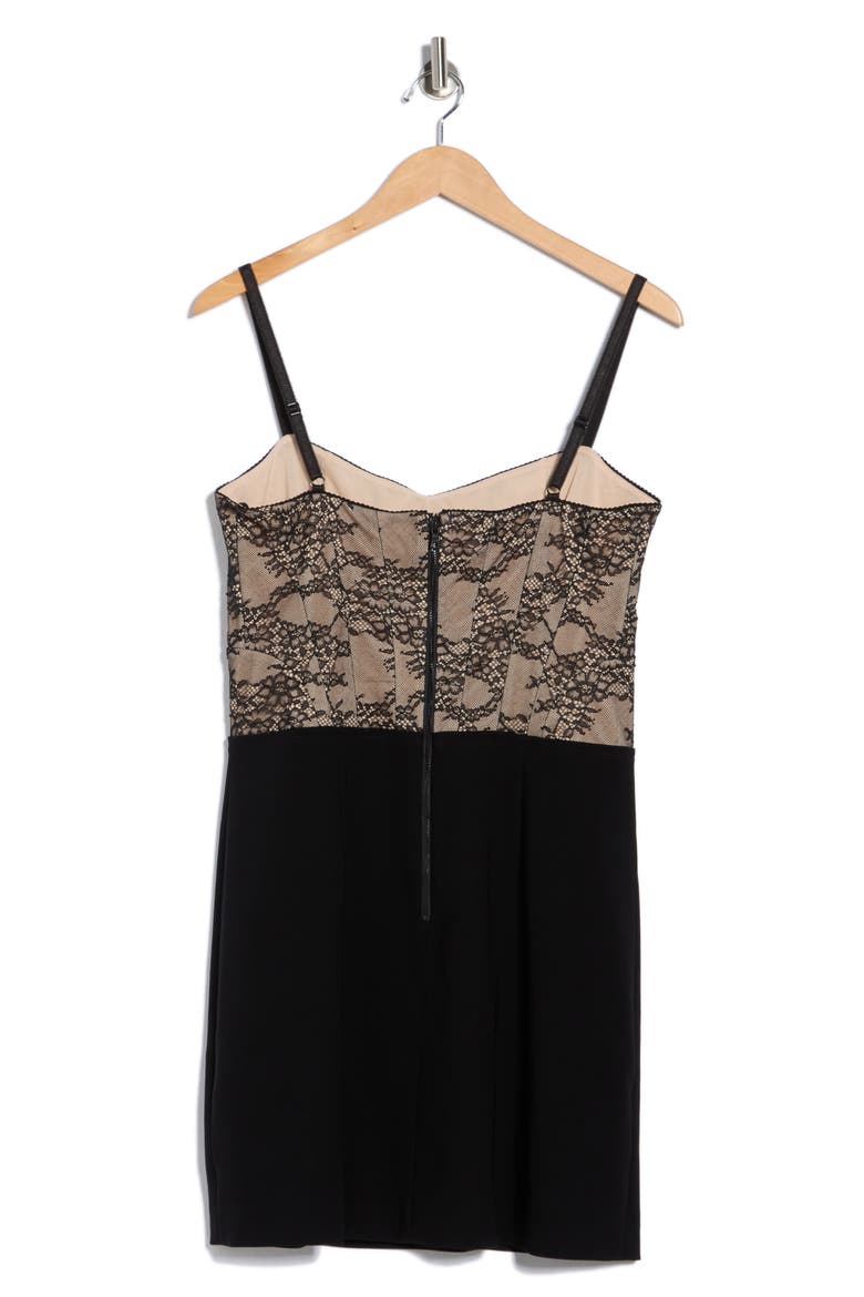 Carla Lace Corset Minidress, Alternate, color, BLACK