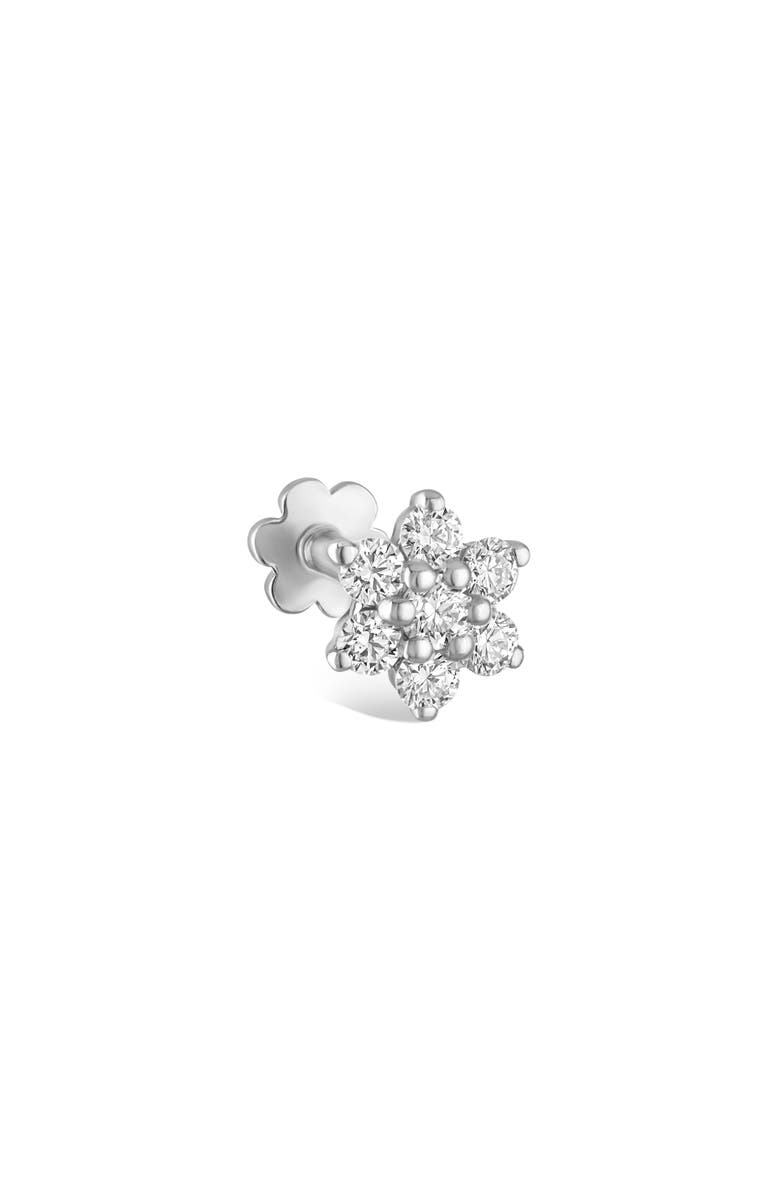 MARIA TASH Diamond Flower Threaded Stud Earring, Main, color,