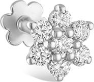 MARIA TASH Diamond Flower Threaded Stud Earring