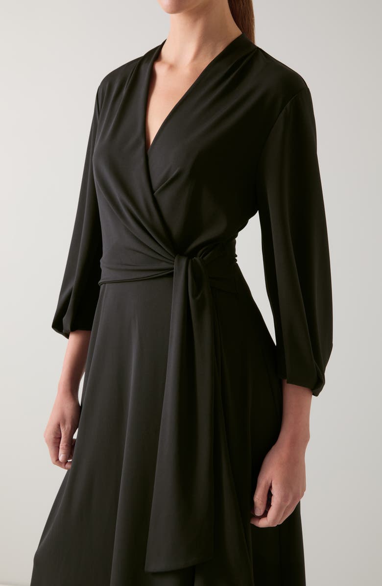 LK Bennett Aiper Jersey Faux Wrap Dress, Alternate, color, Black