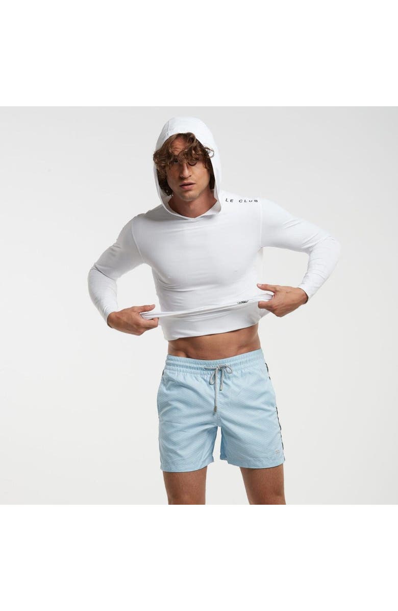 Le Club Resortwear Men's 7-Inch Le Club Swim Trunks for Ultimate Comfort and Style, Alternate, color, Light Blue