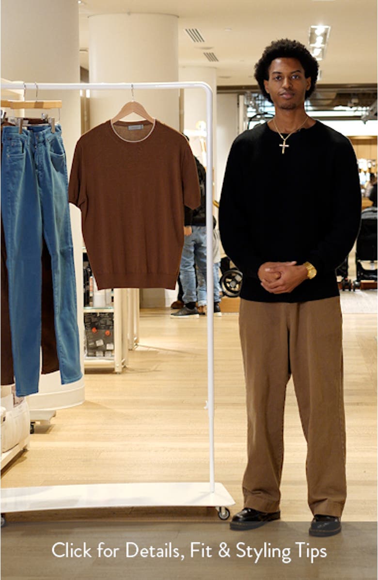 Short Sleeve Cotton Crewneck Sweater, sales video thumbnail