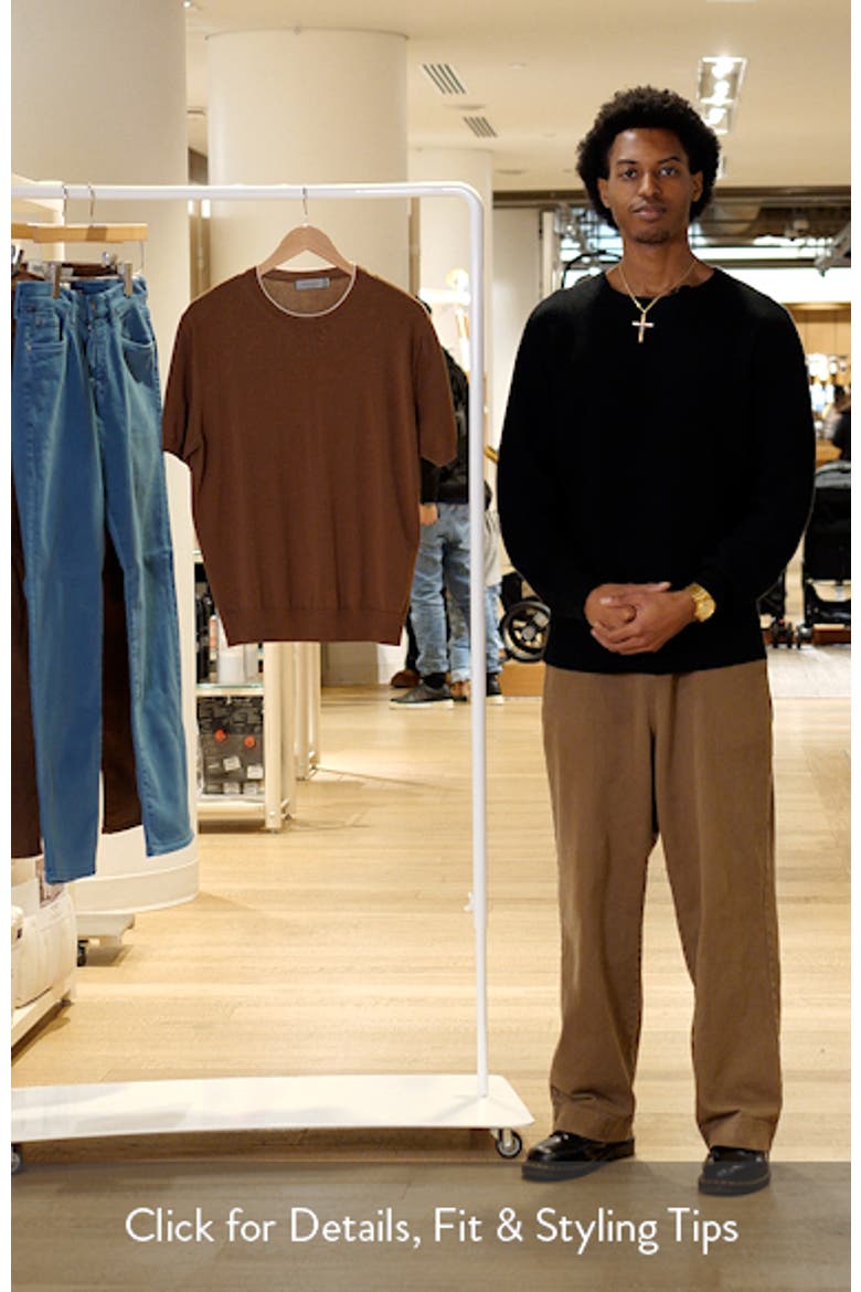 Short Sleeve Cotton Crewneck Sweater video