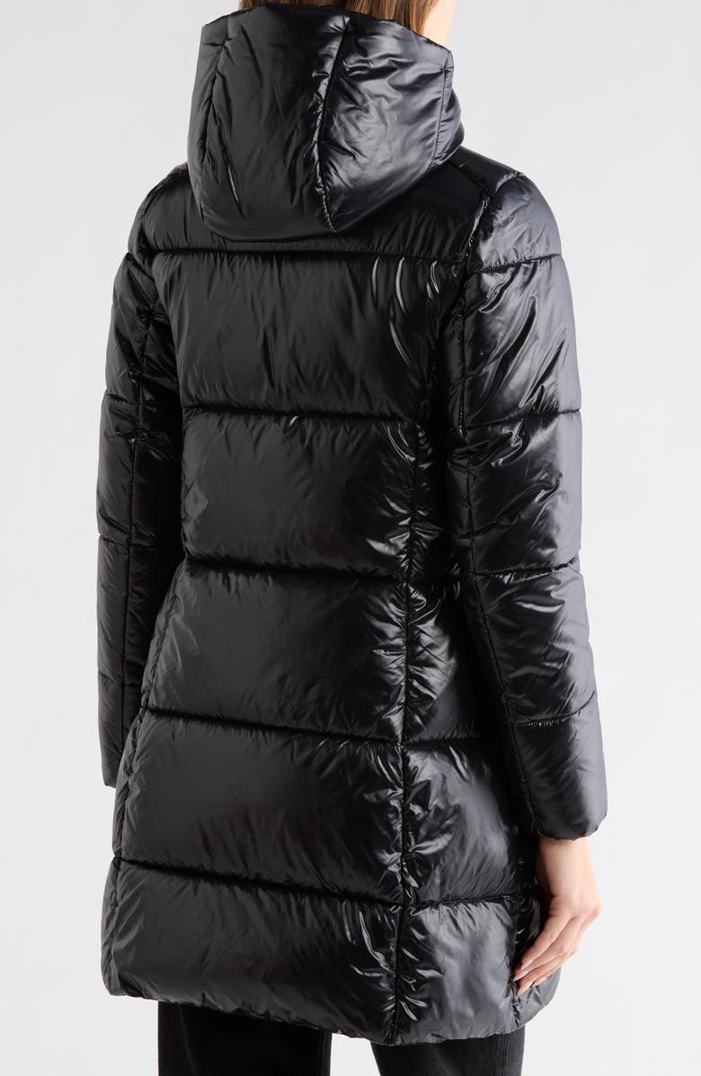 Save The Duck Ines Hooded Puffer Jacket, Alternate, color, Black