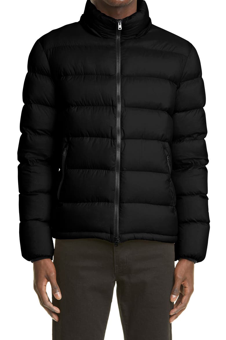 Matte Water Repellent Down Puffer Jacket, Alternate, color, BLACK