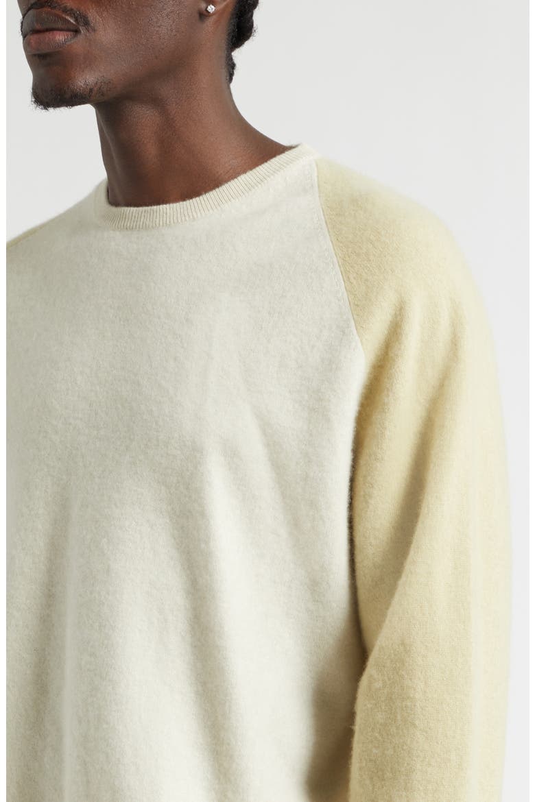 Colorblock Cashmere Sweater, Alternate, color, CHALK/ FADED BEIGE