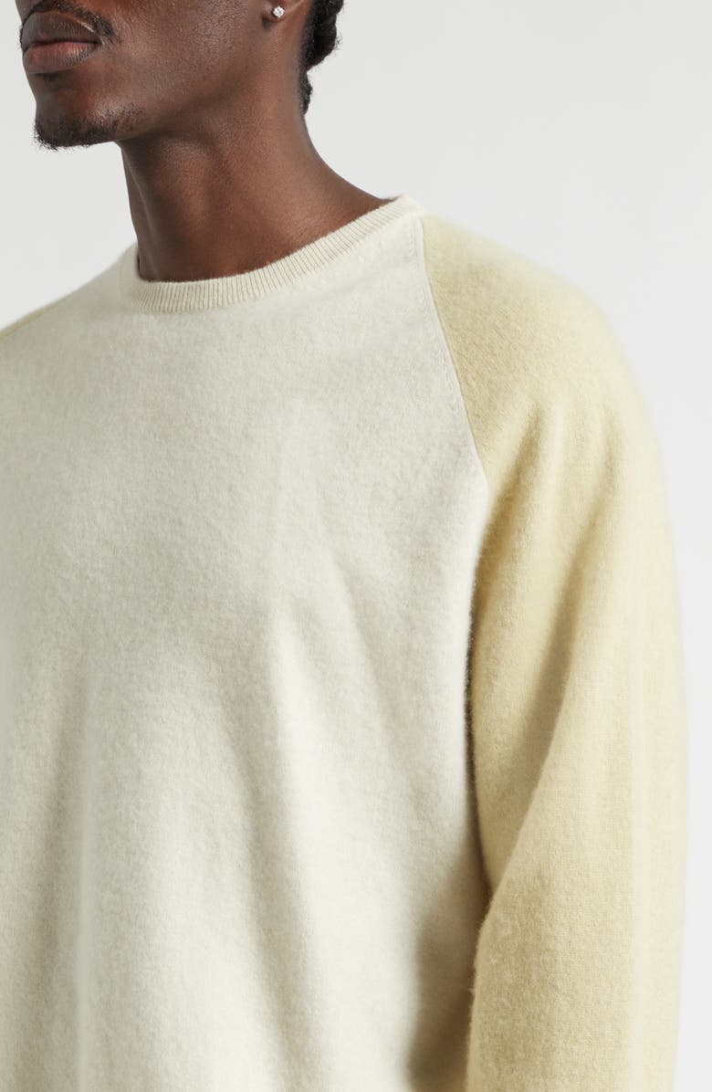 FRENCKENBERGER Colorblock Cashmere Sweater, Alternate, color, Chalk/ Faded Beige