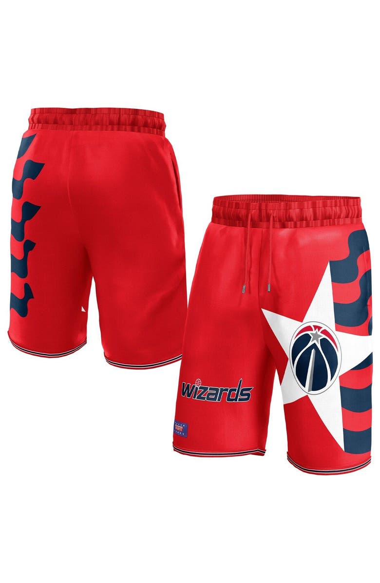 NBA X KIDSUPER Unisex NBA & KidSuper Studios by Fanatics Red Washington Wizards Hometown Shorts, Main, color, Red