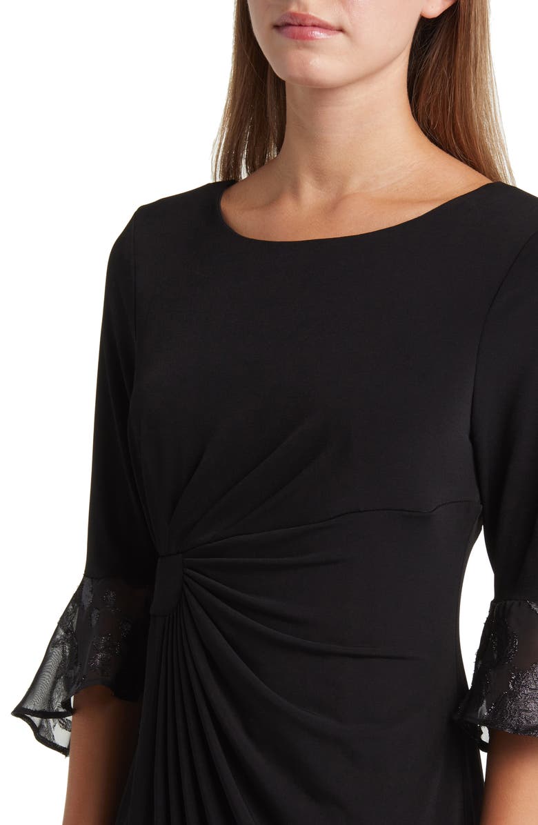Connected Apparel Long Sleeve Faux Wrap Cocktail Dress, Alternate, color,