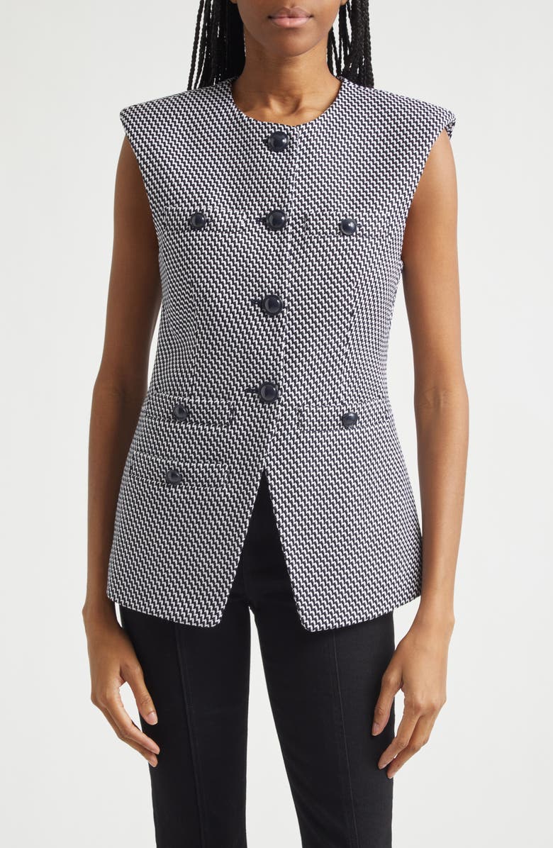 Veronica Beard Tamara Vest, Main, color, Lemongrass Dove