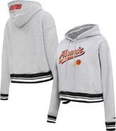 PRO STANDARD Women's Pro Standard Heather Gray Phoenix Suns Script Tail Cropped Pullover Hoodie