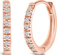 Haus of Brilliance 14K Gold 1/5 CTW Diamond Huggie Hoop Earrings