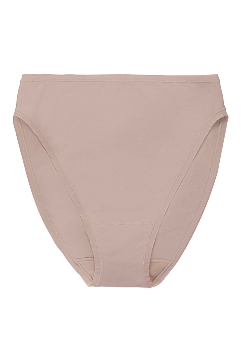 Bliss Bare Cotton High Cut Briefs, Alternate, color, CAFE
