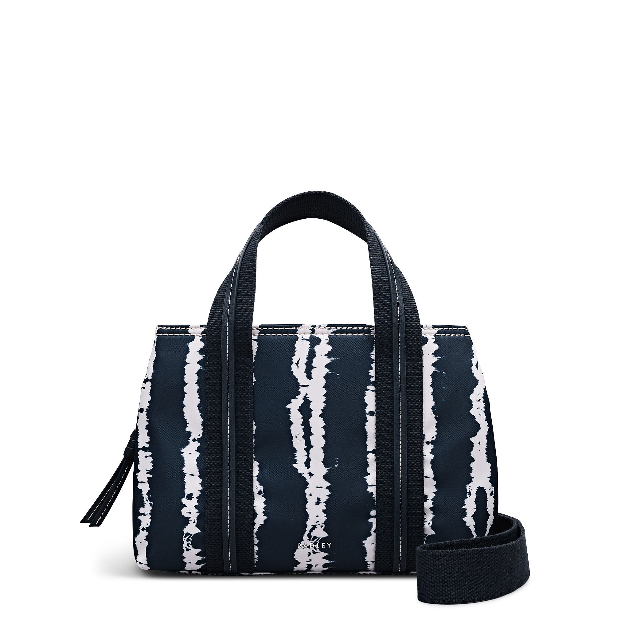 Radley Halley Row - Tie Dye Stripe Medium Ziptop Satchel Bag, Main, color, Naval