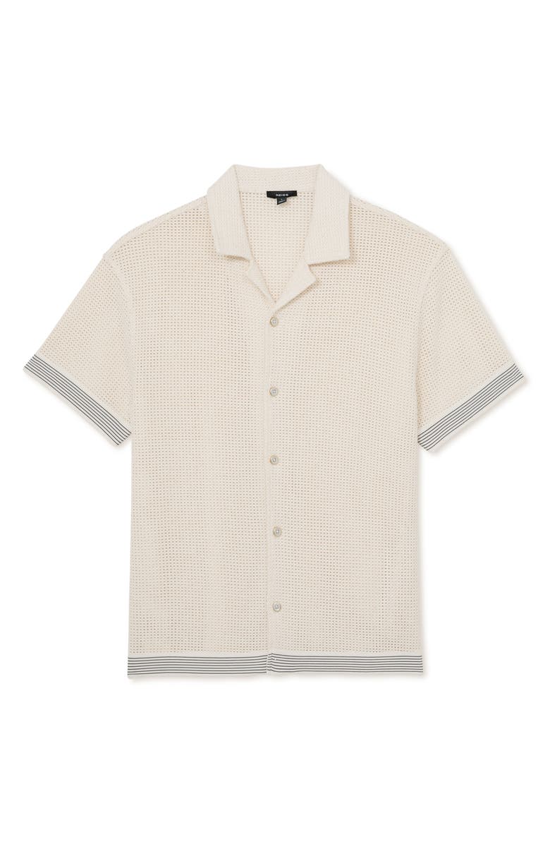 Reiss Aliso Open Knit Camp Shirt, Alternate, color, Off White