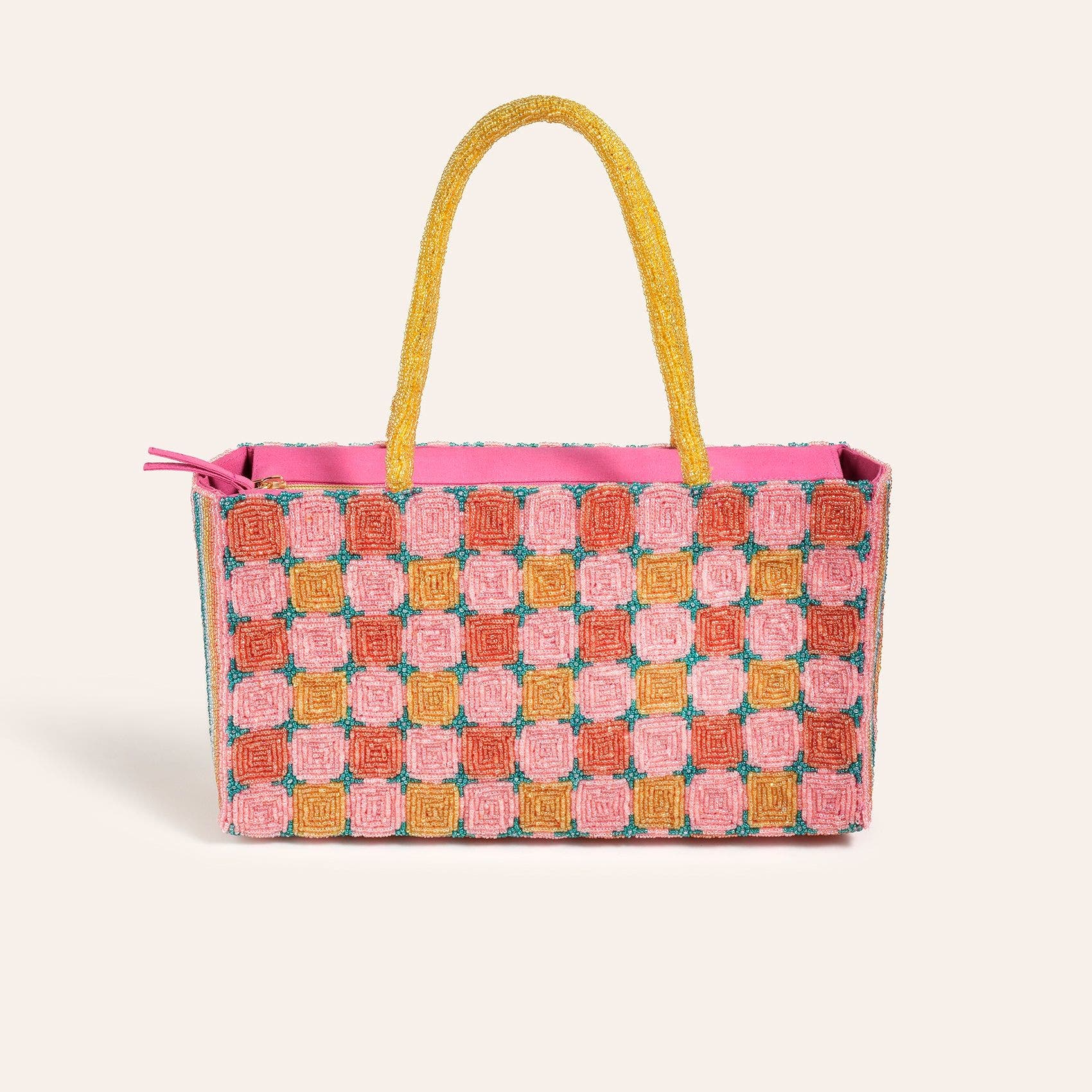 Zsa Zsa Zsu Delhi Beaded 100% Cotton Shoulder Bag 11X6 In, Main, color, Pink