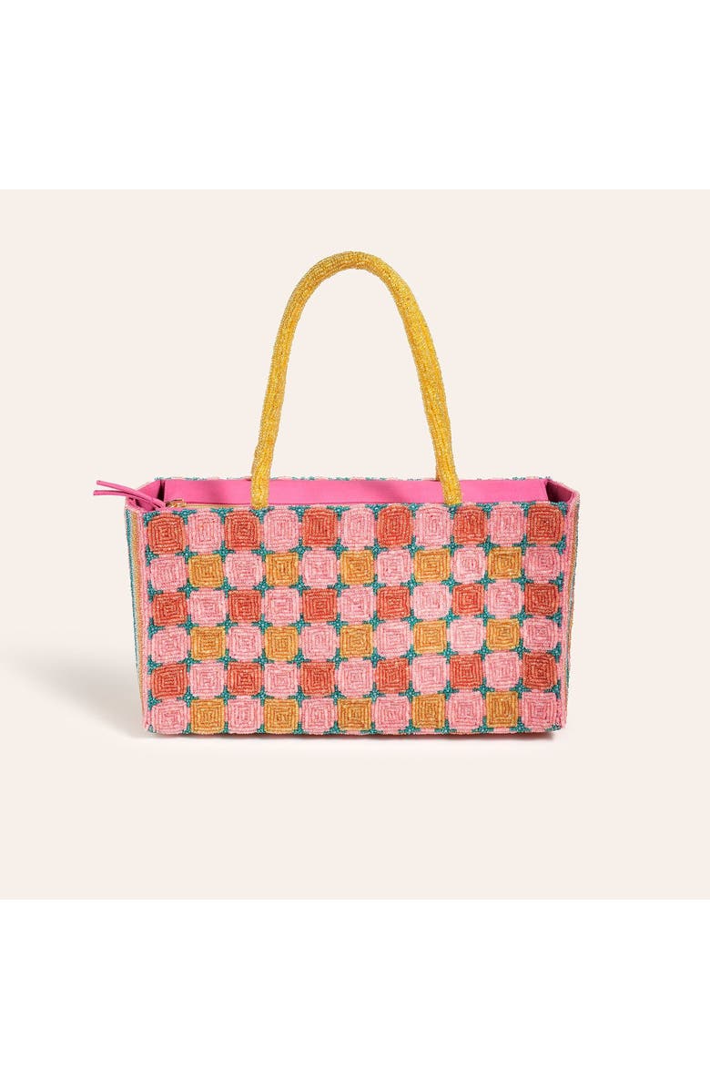 Zsa Zsa Zsu Delhi Beaded 100% Cotton Shoulder Bag 11X6 In, Main, color, Pink