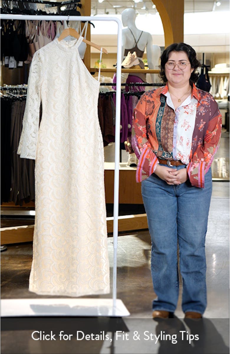 Salwa One-Shoulder Lace Gown, sales video thumbnail