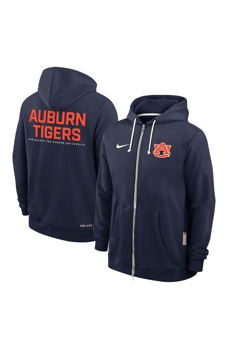 Nike Men's Nike Navy Auburn Tigers 2025 Sideline Standard Issue Dri-FIT Full-Zip Hoodie, Alternate, color, Navy