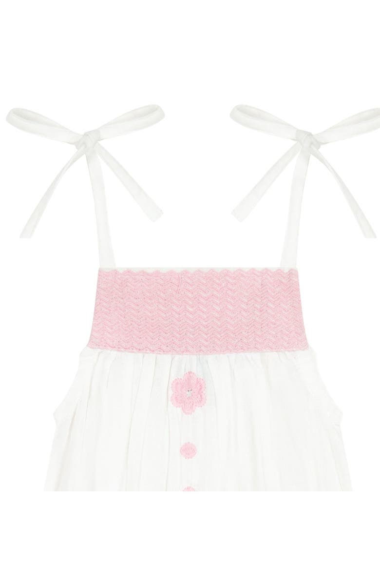 Mer St. Barth Marley Baby Romper Pink Frangipani, Alternate, color, 