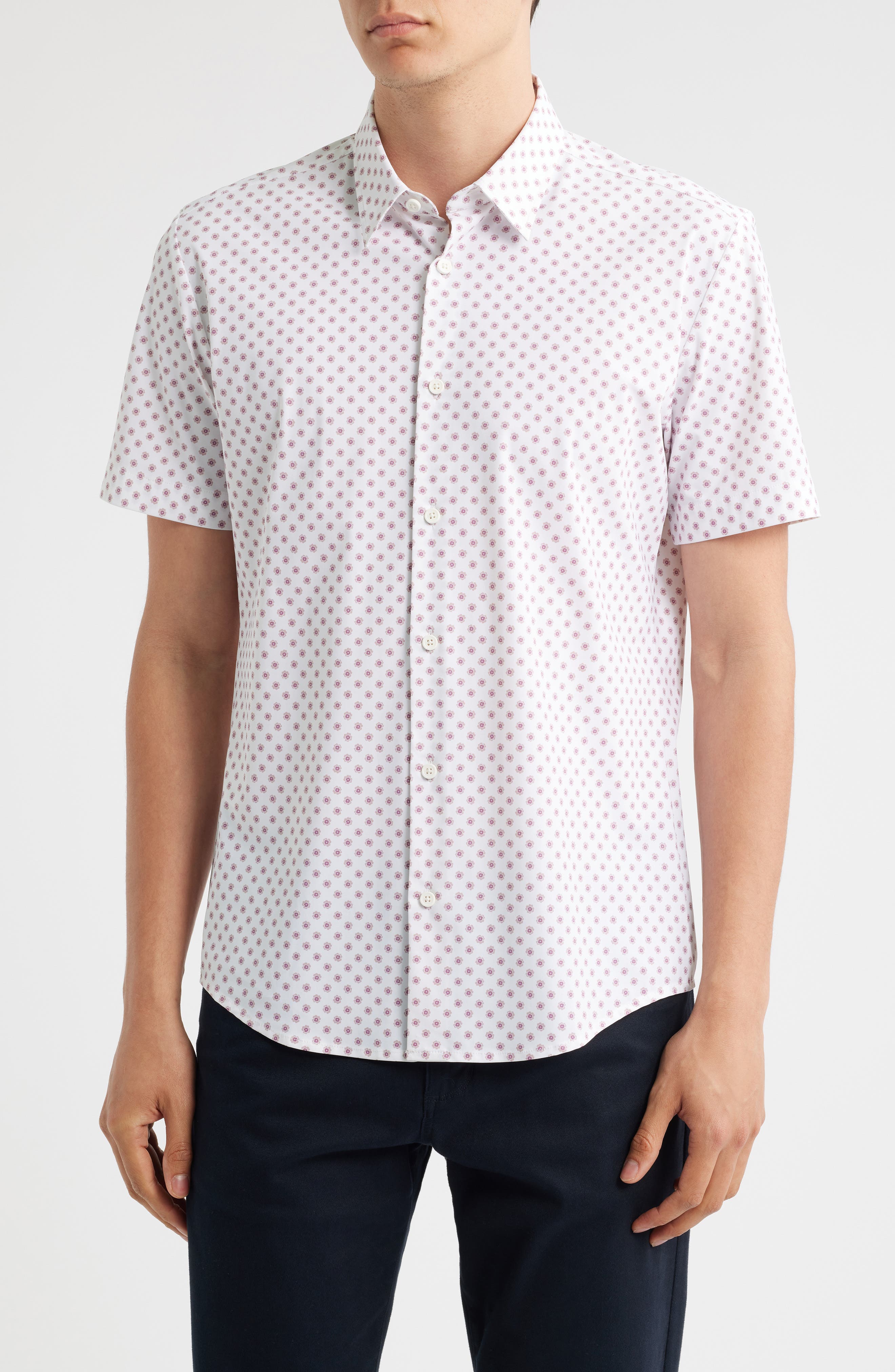 BOSS Roan Ken Floral Short Sleeve Button-Up Shirt