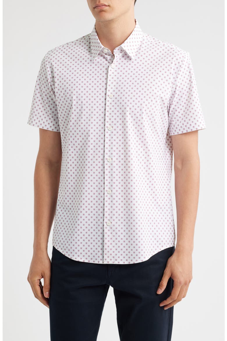 Roan Ken Floral Short Sleeve Button-Up Shirt, Main, color, OPEN PINK