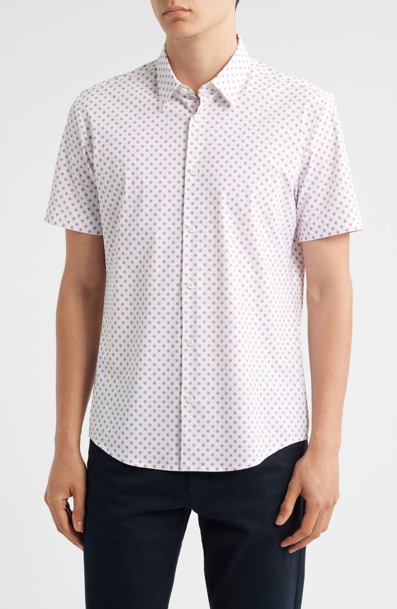 BOSS Roan Ken Floral Short Sleeve Button-Up Shirt, Main, color,
