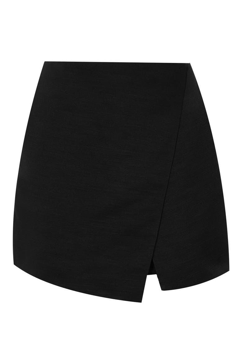 Woven Wrap Skort, Alternate, color, BLACK