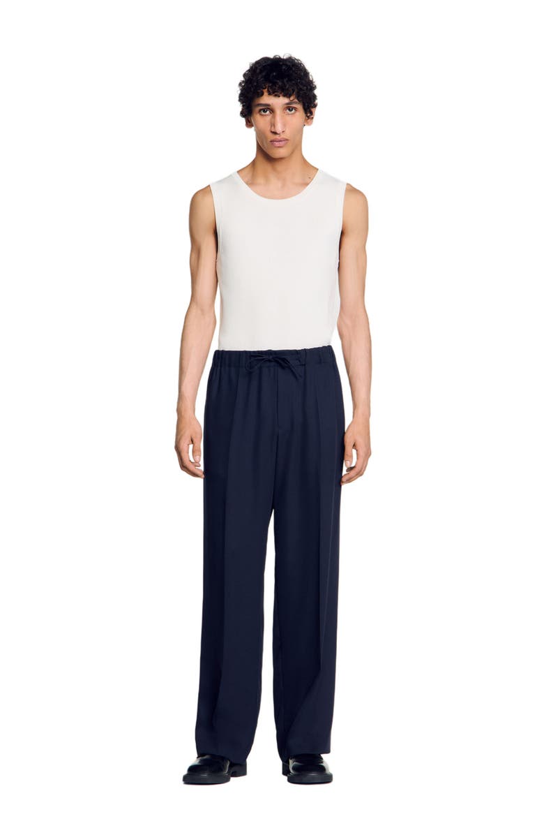 SANDRO Elasticated wide-leg trousers, Alternate, color, 