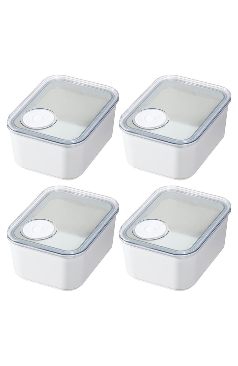 iDesign Small Canister with Removable Pour Cap - Set of 4 - White, Main, color, White