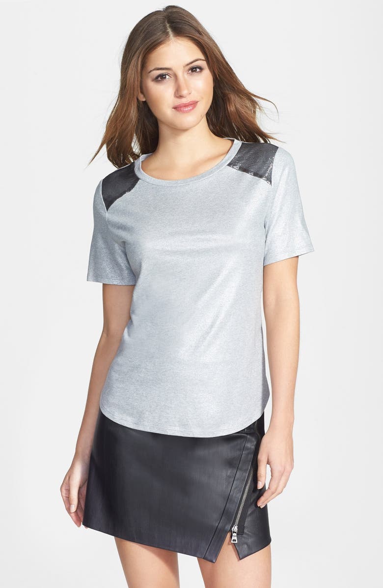 Two by Vince Camuto Metallic Jersey Tee, Main, color, 