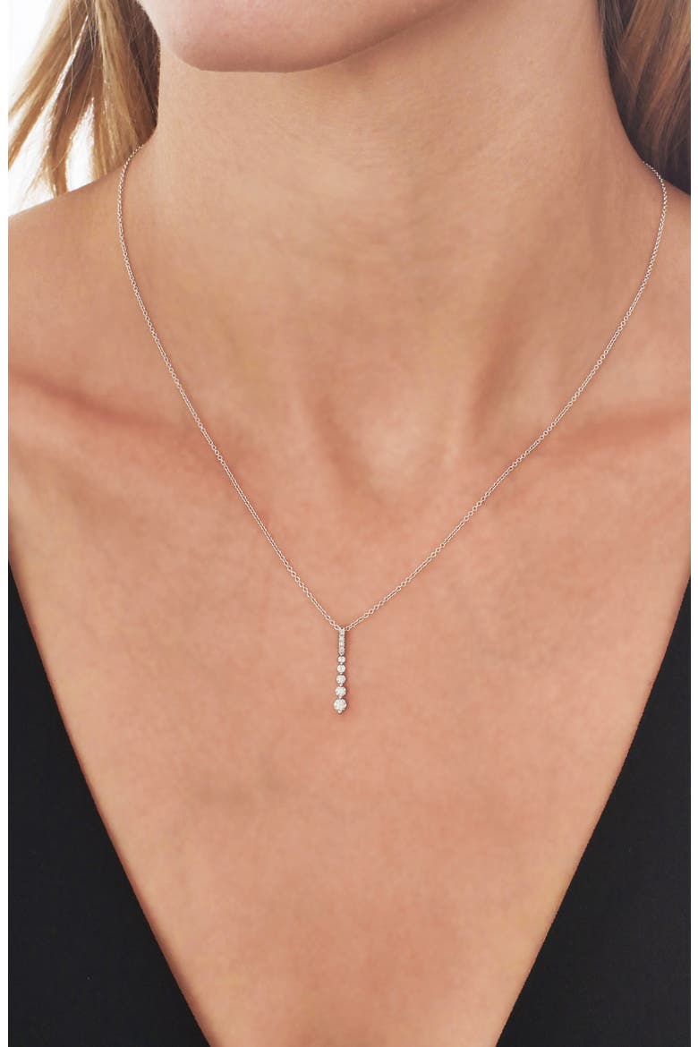 Liora Linear Diamond Pendant Necklace (Nordstrom Exclusive), Alternate, color, DIAMOND/ WHITE GOLD