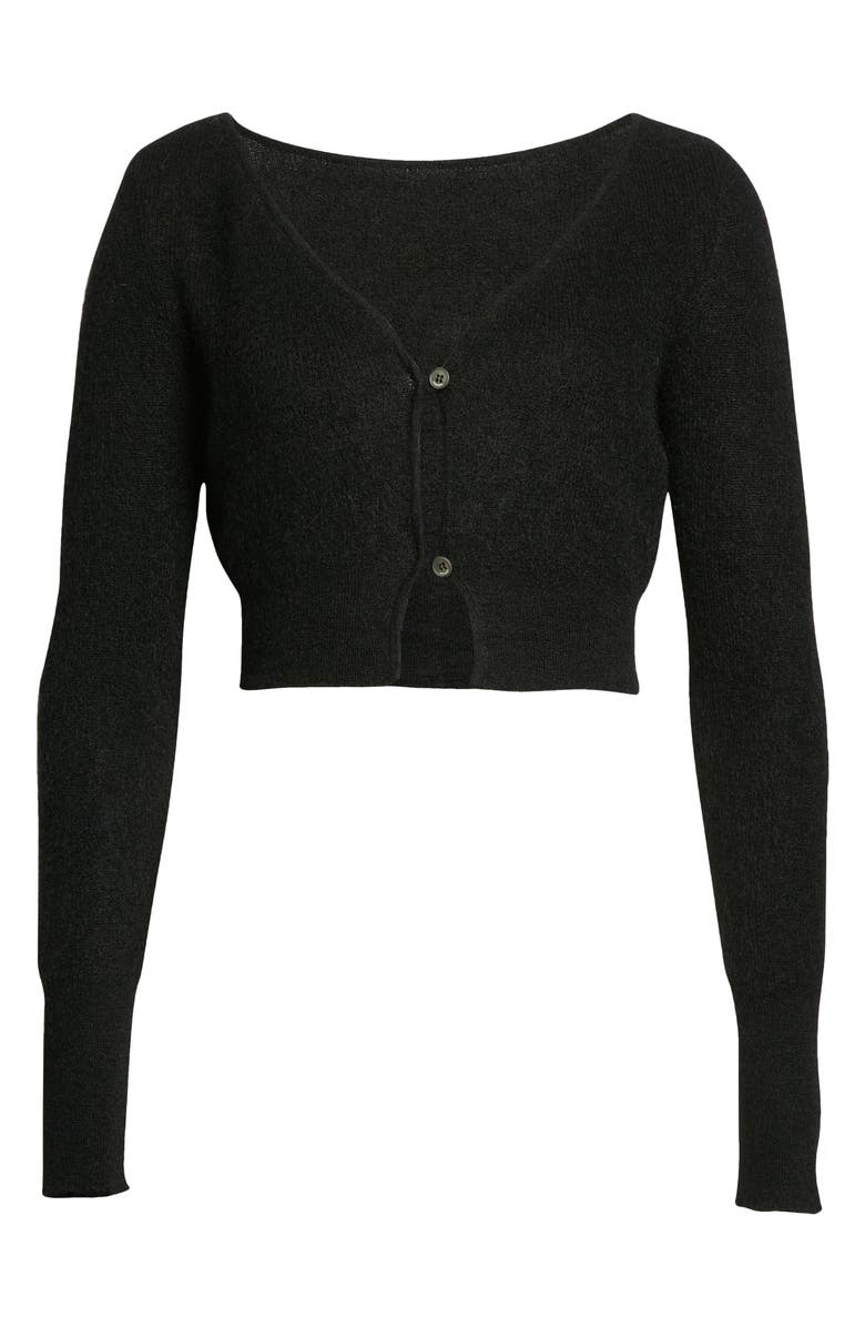 Jacquemus Alzou Mohair Blend Crop Cardigan, Alternate, color, 