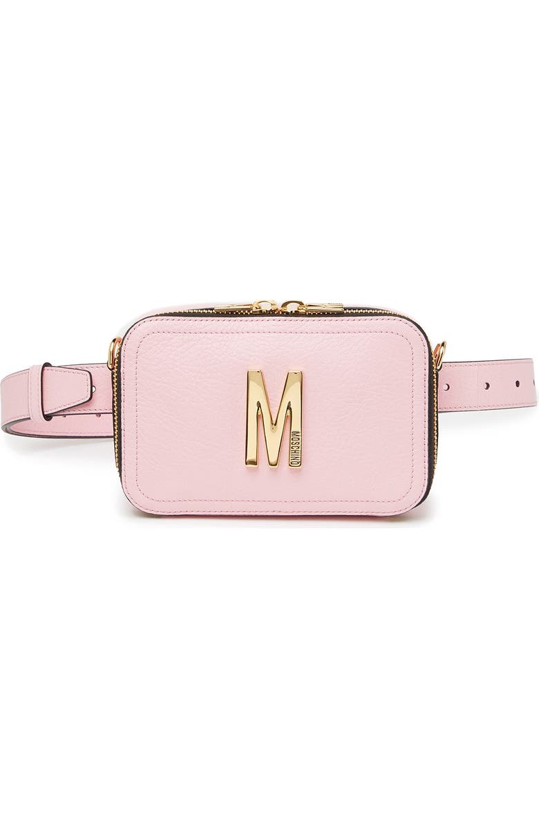 Moschino Convertible Leather Belt Bag, Alternate, color,