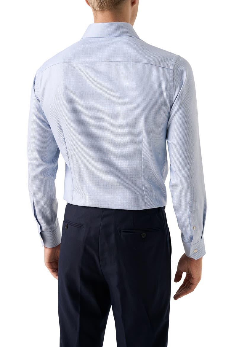 Contemporary Fit Blue Diagonal Weave Cotton Dobby Dress Shirt, Alternate, color, MEDIUM BLUE