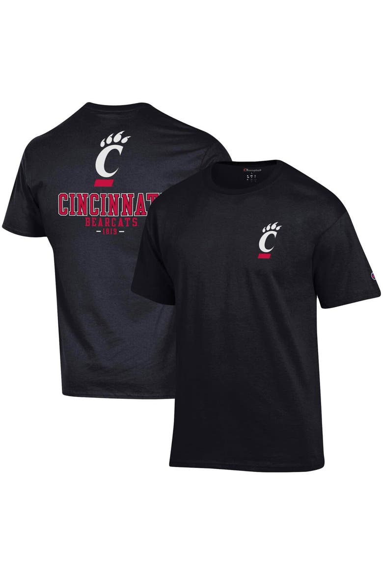 Men's Champion Black Cincinnati Bearcats Stack 2-Hit T-Shirt, Main, color, Black