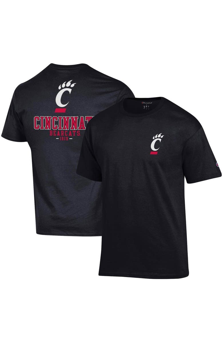 Champion Men's Champion Black Cincinnati Bearcats Stack 2-Hit T-Shirt, Main, color, 