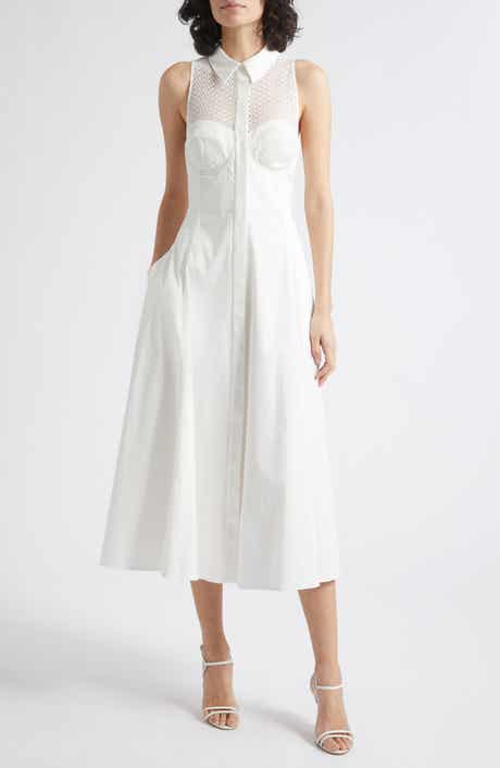 Hera Broderie Anglaise Cotton Midi Dress